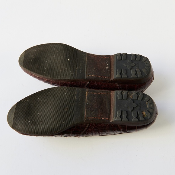 80s - SUSAN BENNIS - WARREN EDWARDS - Loafer - Men\'s - 10 - Wine - Crocodile